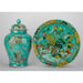 Danny's Fine Porcelain Home Decor Danny's Fine Porcelain Round Platter Teal Green Garden Scene