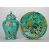 Danny's Fine Porcelain Home Decor Danny's Fine Porcelain Round Platter Teal Green Garden Scene