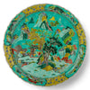 Danny's Fine Porcelain Home Decor Danny's Fine Porcelain Round Platter Teal Green Garden Scene