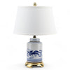 Danny's Fine Porcelain Home Decor Danny's Fine Porcelain Round Tea Jar Lamp- Blue & White Kirin - Brass Base