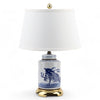 Danny's Fine Porcelain Home Decor Danny's Fine Porcelain Round Tea Jar Lamp- Blue & White Kirin - Brass Base