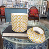 Danny's Fine Porcelain Home Decor Danny's Fine Porcelain Round Tissue Box Matted Gold Fishnet