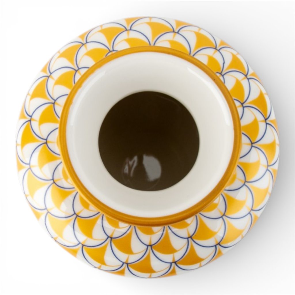 Danny's Fine Porcelain Home Decor Danny's Fine Porcelain Round Tissue Box Matted Gold Fishnet