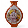 Danny's Fine Porcelain Home Decor Danny's Fine Porcelain Rust Portrait Flask Vaserust Orange Flask Vase Featuring An Ornate - CLOSEOUT SAMPLE SALE