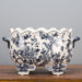 Danny's Fine Porcelain Home Decor Danny's Fine Porcelain Scallop Edge Porcelain Oval Basin -Blue Birds 14166