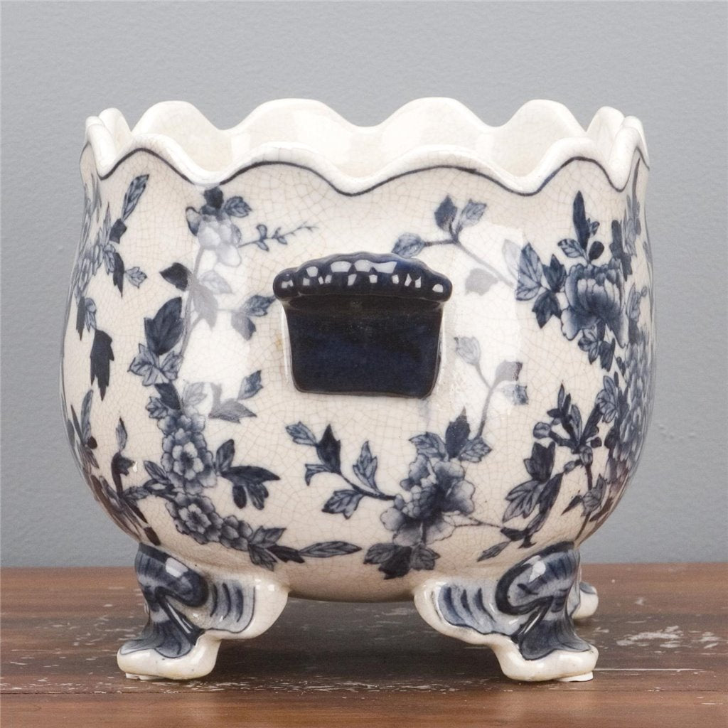 Danny's Fine Porcelain Home Decor Danny's Fine Porcelain Scallop Edge Porcelain Oval Basin -Blue Birds 14166