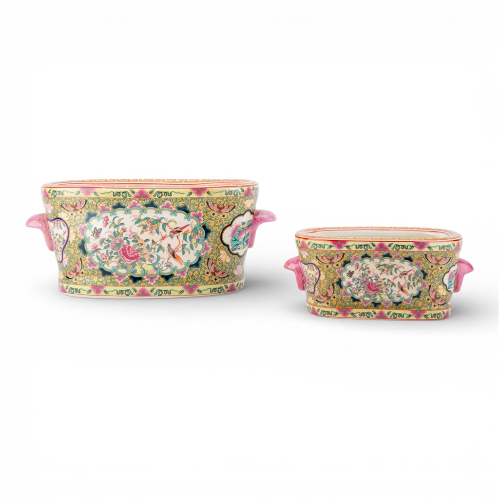 Danny's Fine Porcelain Home Decor Danny's Fine Porcelain Small Oval Foothbath Rose Medallion Small Size – Rose Medallion Porcelain