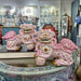 Danny's Fine Porcelain Home Decor Danny's Fine Porcelain Small Pair of Lucky Foo Dog – Pink Fishnet