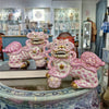 Danny's Fine Porcelain Home Decor Danny's Fine Porcelain Small Pair of Lucky Foo Dog – Pink Fishnet