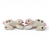 Danny's Fine Porcelain Home Decor Danny's Fine Porcelain Small Pair of Lucky Foo Dog – Pink Fishnet