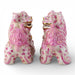 Danny's Fine Porcelain Home Decor Danny's Fine Porcelain Small Pair of Lucky Foo Dog – Pink Fishnet