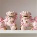 Danny's Fine Porcelain Home Decor Danny's Fine Porcelain Small Pair of Lucky Foo Dog – Pink Fishnet
