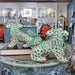 Danny's Fine Porcelain Home Decor Danny's Fine Porcelain Small Pair of Lucky Foo Dog – Teal Fishnet