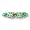 Danny's Fine Porcelain Home Decor Danny's Fine Porcelain Small Pair of Lucky Foo Dog – Teal Fishnet
