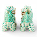 Danny's Fine Porcelain Home Decor Danny's Fine Porcelain Small Pair of Lucky Foo Dog – Teal Fishnet