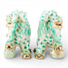 Danny's Fine Porcelain Home Decor Danny's Fine Porcelain Small Pair of Lucky Foo Dog – Teal Fishnet