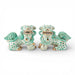 Danny's Fine Porcelain Home Decor Danny's Fine Porcelain Small Pair of Lucky Foo Dog – Teal Fishnet