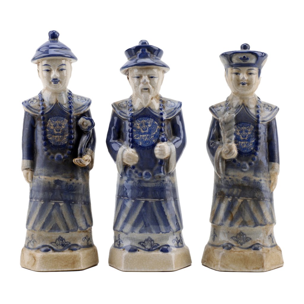 Danny's Fine Porcelain Home Decor Danny's Fine Porcelain SMALL SET OF 3 MEN(BLUE AND WHITE) 41273