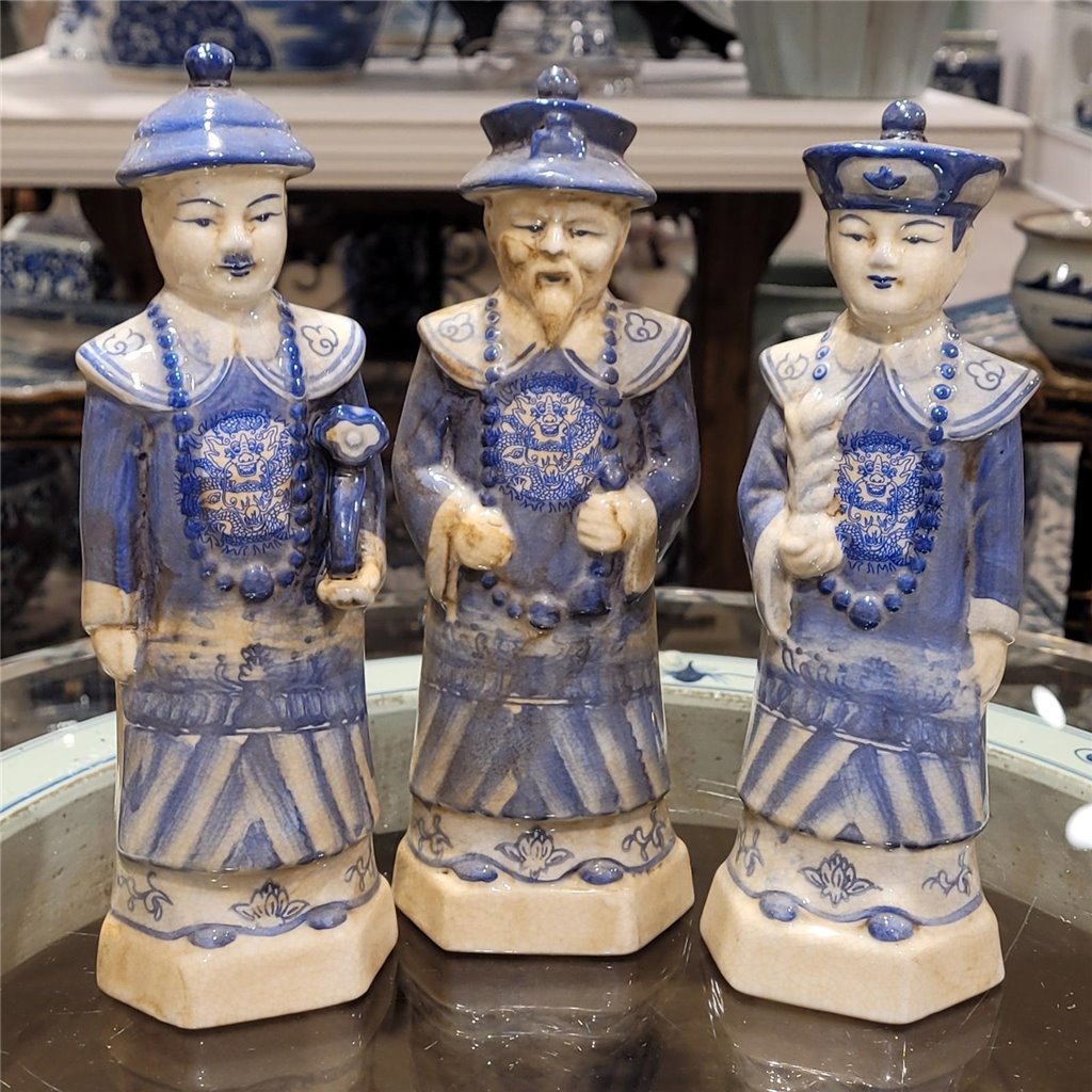 Danny's Fine Porcelain Home Decor Danny's Fine Porcelain SMALL SET OF 3 MEN(BLUE AND WHITE) 41273