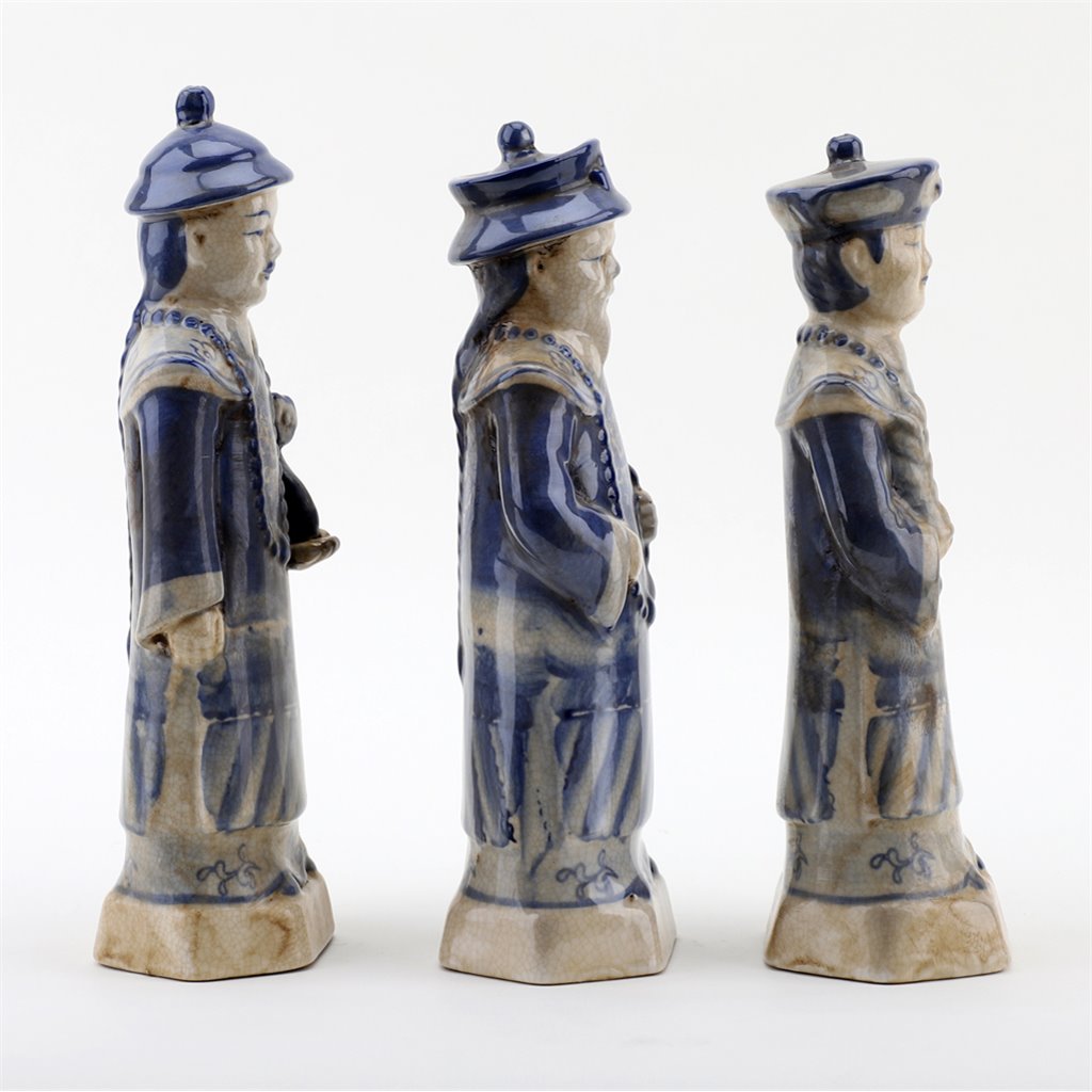 Danny's Fine Porcelain Home Decor Danny's Fine Porcelain SMALL SET OF 3 MEN(BLUE AND WHITE) 41273
