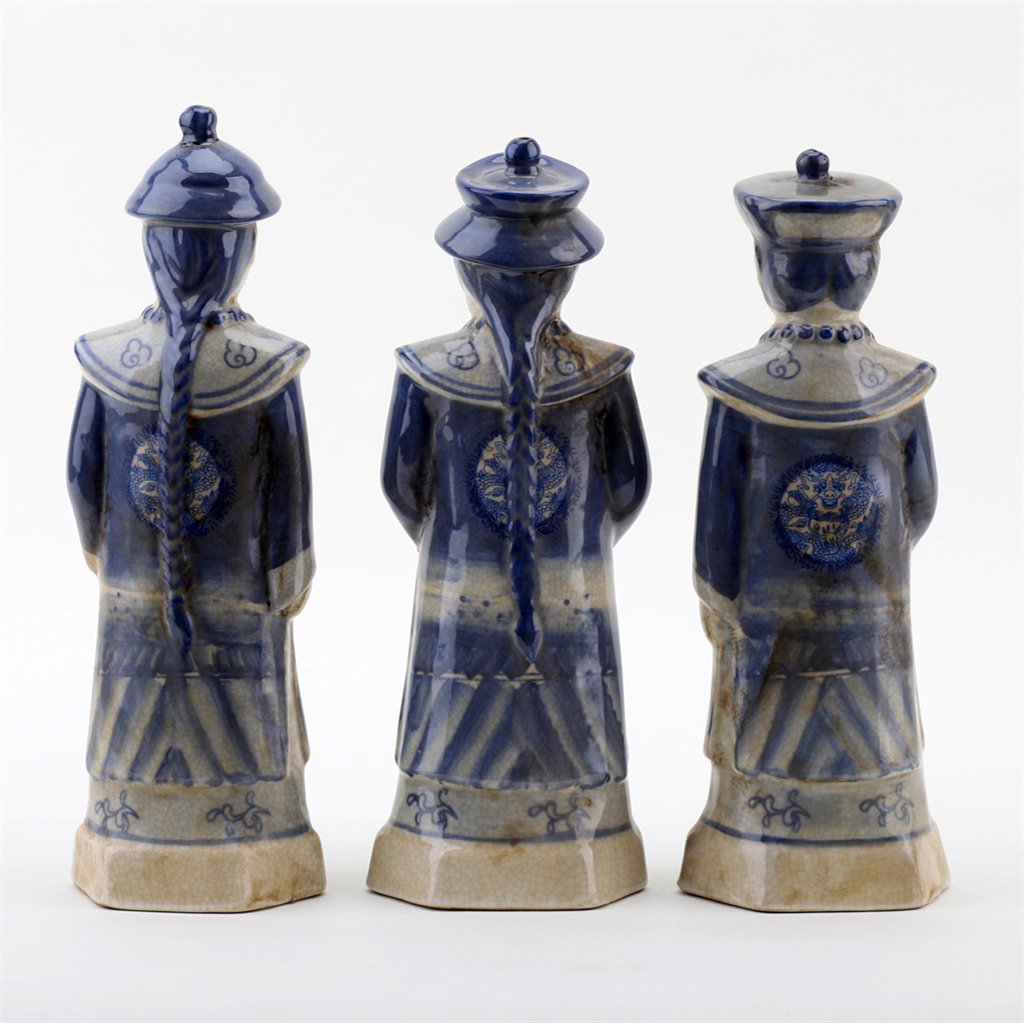 Danny's Fine Porcelain Home Decor Danny's Fine Porcelain SMALL SET OF 3 MEN(BLUE AND WHITE) 41273