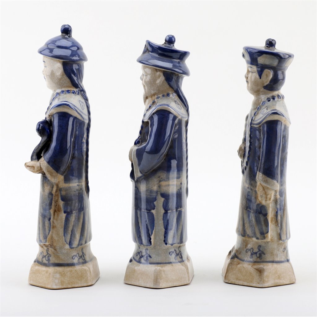 Danny's Fine Porcelain Home Decor Danny's Fine Porcelain SMALL SET OF 3 MEN(BLUE AND WHITE) 41273
