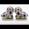 Danny's Fine Porcelain Home Decor Danny's Fine Porcelain Small Staffordshire Bunny Hares- Blue - Pair