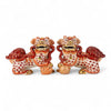 Danny's Fine Porcelain Home Decor Danny's Fine Porcelain Smaller Pair of Lucky Foo Dog-Vermillion Waves