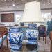 Danny's Fine Porcelain Lighting Danny's Fine Porcelain Sq Vase Lamp - Blue And White Bird (Shade: 122-15-Be) 50927-L
