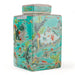 Danny's Fine Porcelain Home Decor Danny's Fine Porcelain Square Lidded Jar Teal Green Scenery 51179