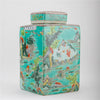 Danny's Fine Porcelain Home Decor Danny's Fine Porcelain Square Lidded Jar Teal Green Scenery 51179