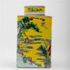 Danny's Fine Porcelain Home Decor Danny's Fine Porcelain Square Lidded Jar Yellow Children Playing 51178