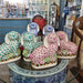 Danny's Fine Porcelain Home Decor Danny's Fine Porcelain Staffordshire Bunny Hares – Blue Fishnet (Pair)