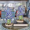Danny's Fine Porcelain Home Decor Danny's Fine Porcelain Staffordshire Bunny Hares – Blue Fishnet (Pair)