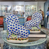 Danny's Fine Porcelain Home Decor Danny's Fine Porcelain Staffordshire Bunny Hares – Blue Fishnet (Pair)