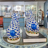 Danny's Fine Porcelain Home Decor Danny's Fine Porcelain Staffordshire Bunny Hares – Blue Fishnet (Pair)
