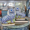 Danny's Fine Porcelain Home Decor Danny's Fine Porcelain Staffordshire Bunny Hares – Blue Fishnet (Pair)
