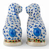 Danny's Fine Porcelain Home Decor Danny's Fine Porcelain Staffordshire Bunny Hares – Blue Fishnet (Pair)