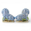 Danny's Fine Porcelain Home Decor Danny's Fine Porcelain Staffordshire Bunny Hares – Blue Fishnet (Pair)
