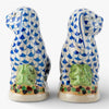 Danny's Fine Porcelain Home Decor Danny's Fine Porcelain Staffordshire Bunny Hares – Blue Fishnet (Pair)