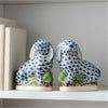 Danny's Fine Porcelain Home Decor Danny's Fine Porcelain Staffordshire Bunny Hares – Blue Fishnet (Pair)