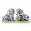 Danny's Fine Porcelain Home Decor Danny's Fine Porcelain Staffordshire Bunny Hares – Blue Fishnet (Pair)