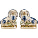 Danny's Fine Porcelain Home Decor Danny's Fine Porcelain Staffordshire Bunny Hares- Blue - Pair