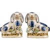 Danny's Fine Porcelain Home Decor Danny's Fine Porcelain Staffordshire Bunny Hares- Blue - Pair