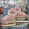 Danny's Fine Porcelain Home Decor Danny's Fine Porcelain Staffordshire Bunny Hares – Pink Fishnet (Pair)