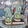 Danny's Fine Porcelain Home Decor Danny's Fine Porcelain Staffordshire Bunny Hares – Teal Fishnet (Pair)