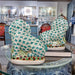 Danny's Fine Porcelain Home Decor Danny's Fine Porcelain Staffordshire Bunny Hares – Teal Fishnet (Pair)