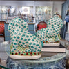 Danny's Fine Porcelain Home Decor Danny's Fine Porcelain Staffordshire Bunny Hares – Teal Fishnet (Pair)