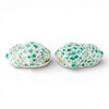 Danny's Fine Porcelain Home Decor Danny's Fine Porcelain Staffordshire Bunny Hares – Teal Fishnet (Pair)
