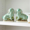 Danny's Fine Porcelain Home Decor Danny's Fine Porcelain Staffordshire Bunny Hares – Teal Fishnet (Pair)